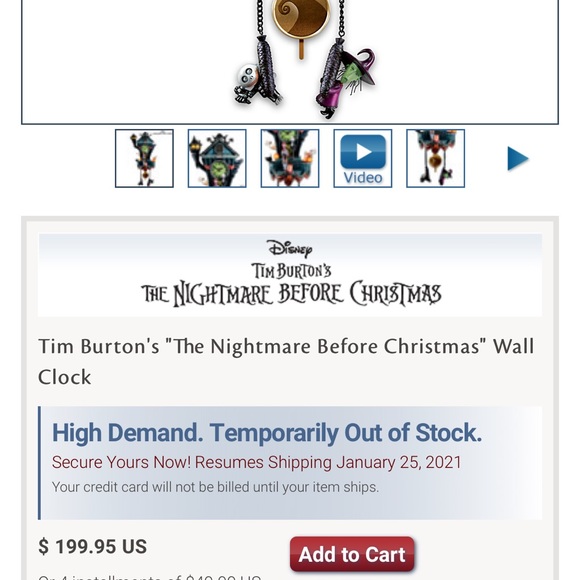 Nightmare Before Christmas Cuckoo Clock - Picture 2 of 6